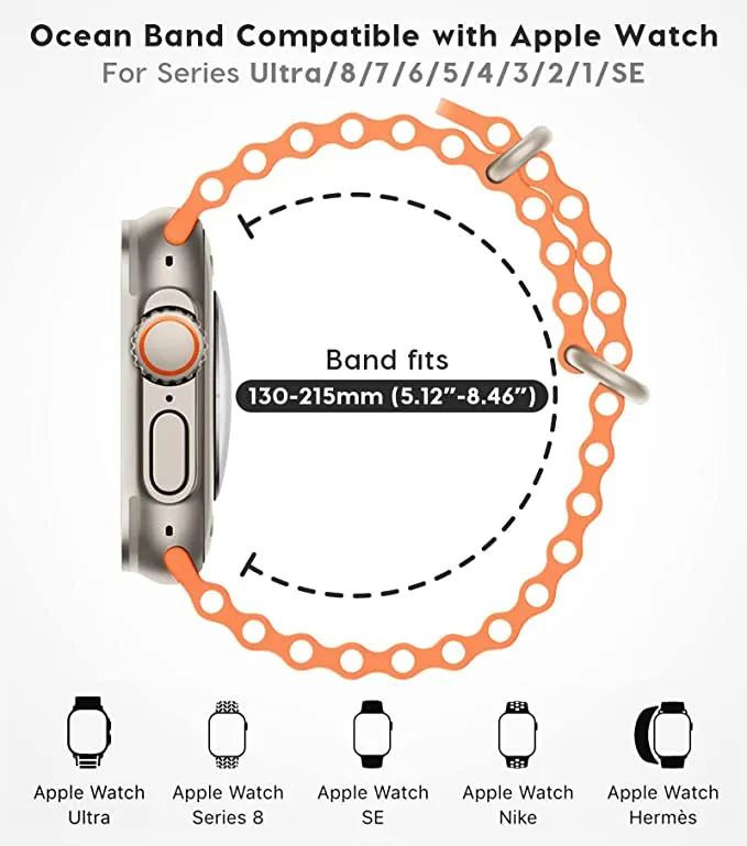 Ocean Band Strap Compatible With Apple Watch 41MM 40MM 38MM-Orange