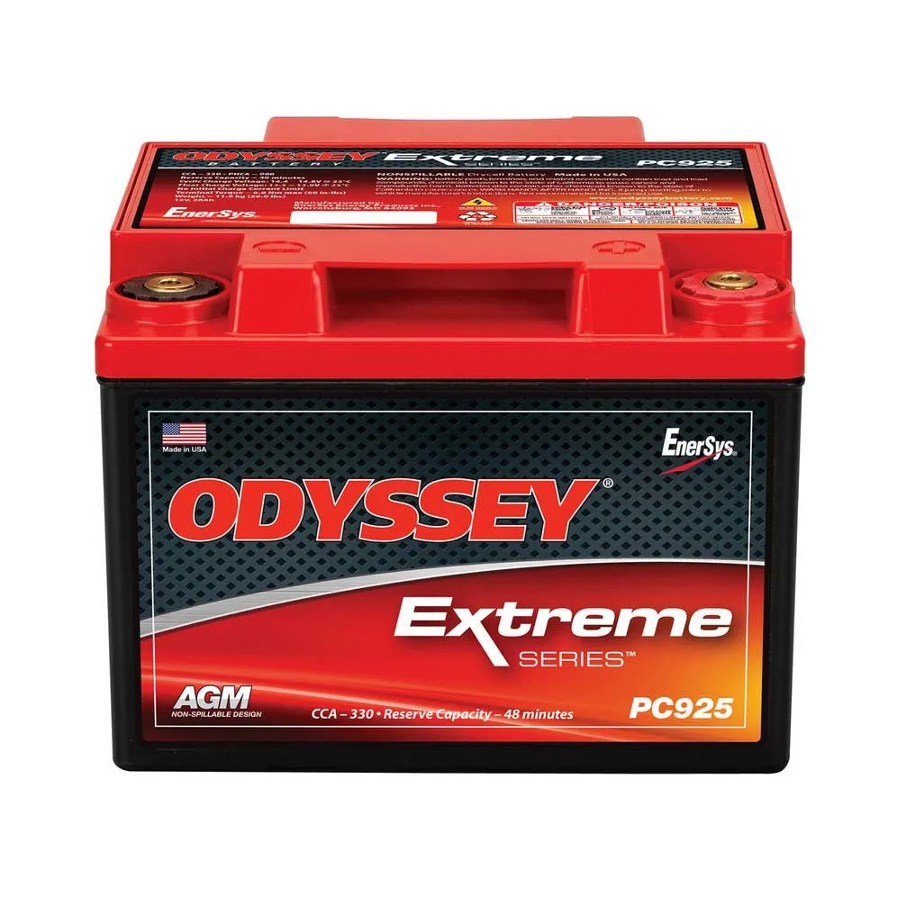 Odyssey Battery Extreme Series AGM Battery - 12V - 480 Cranking amps - Threaded Terminals - Top Terminals - 6.64 in L x 5.04 in H x 7.05 in W