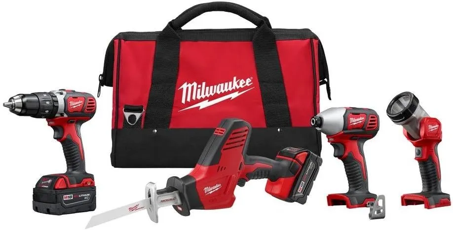 Open Box -  Milwaukee 2695-24 M18 18-volt Cordless Power Lithium-ion 4-tool Combo Kit