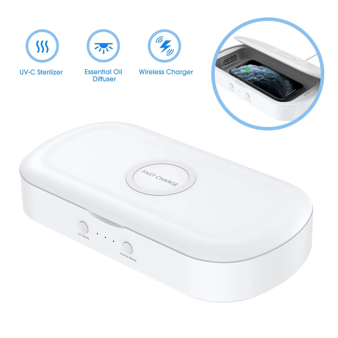 PA206A UV Light Sanitizer with Wireless Charger