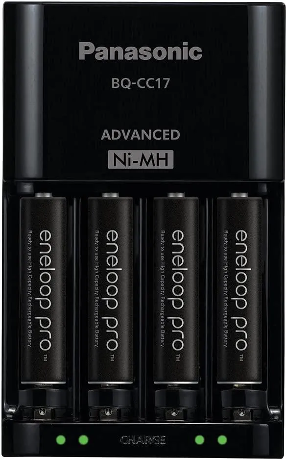 Panasonic eneloop Pro Rechargeable AA Ni-MH Batteries with Charger (2550mAh, 4-Pack)