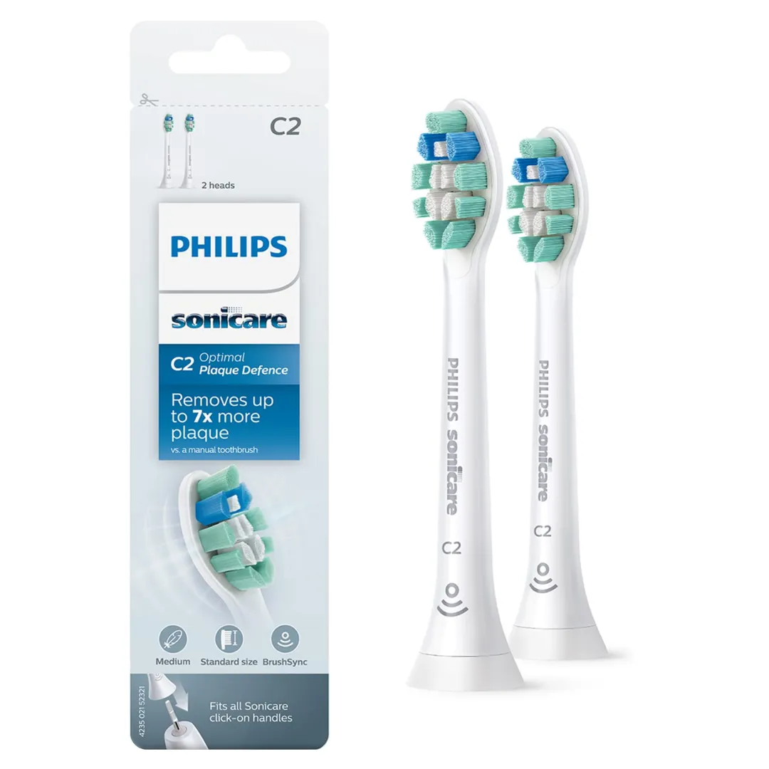 Philips Sonicare C2 Optimal Plaque Defense, HX9022/10 - Pack of 2 (White)