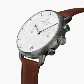 Pioneer | White Dial - Brown Vegan Leather