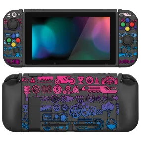 PlayVital ZealProtect Soft Protective Case for Nintendo Switch, Flexible Cover for Switch with Tempered Glass Screen Protector & Thumb Grips & ABXY Direction Button Caps - Deluxe Championship - RNSYV6055