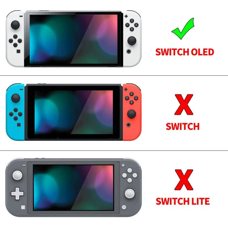 PlayVital ZealProtect Soft Protective Case for Nintendo Switch OLED, Flexible Protector Joycon Grip Cover for Nintendo Switch OLED with Thumb Grip Caps & ABXY Direction Button Caps - Little Devils - XSOYV6021