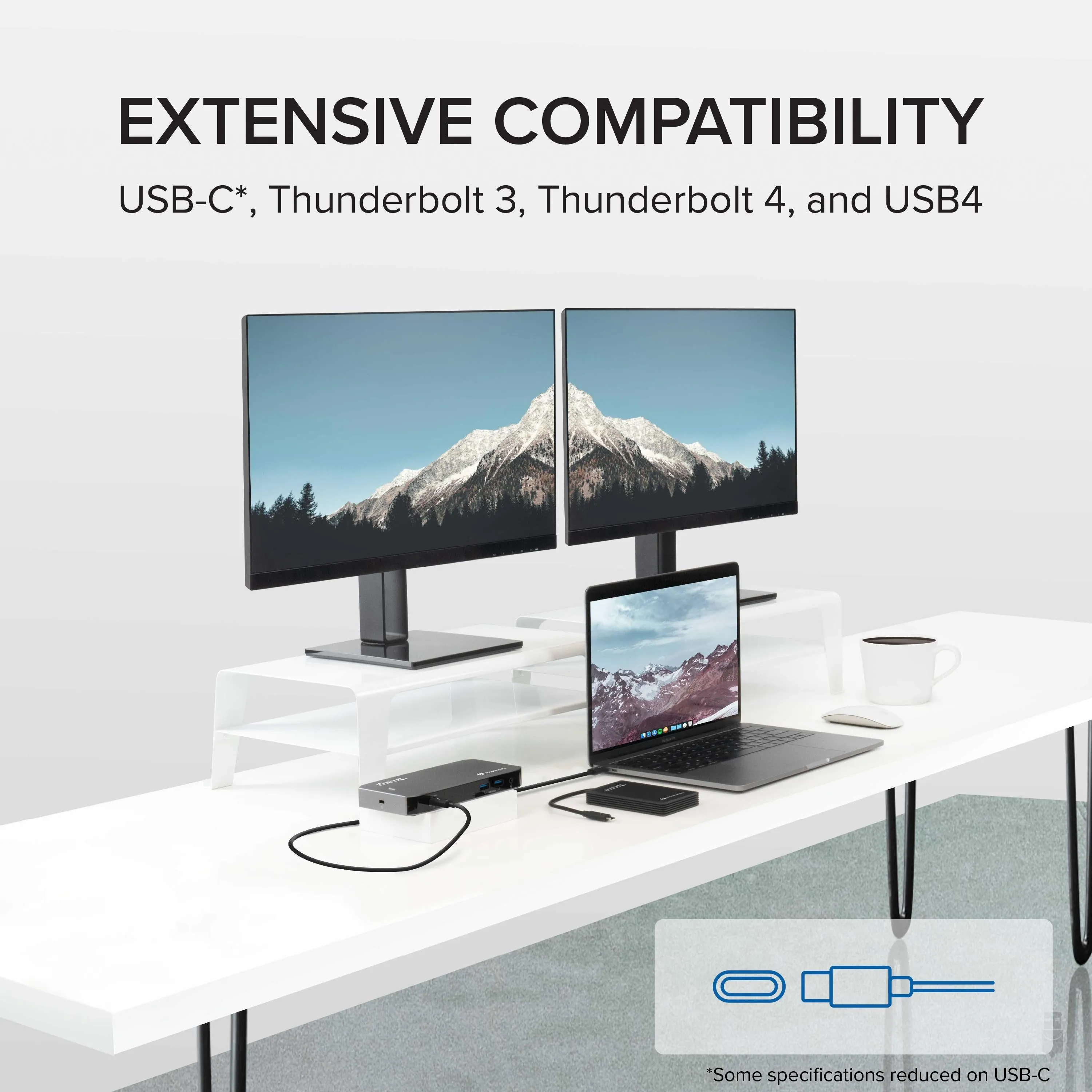 Plugable Thunderbolt™ Docking Station, Dual HDMI with DisplayPort, 96W Charging