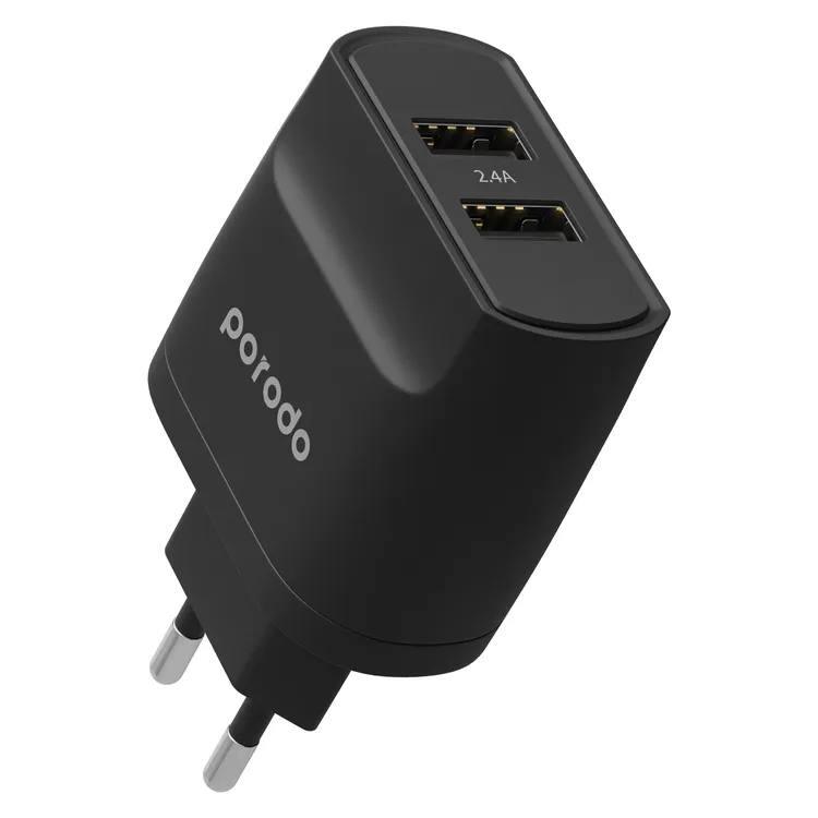 PORODO blue DUAL PORT WALL CHARGER 2.4A CODE D