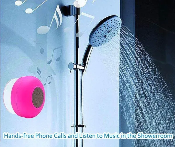 Portable Subwoofer Shower Waterproof Wireless Bluetooth Speaker Car Handsfree Receive Call Music Suction Mic For iPhone Samsung Phones