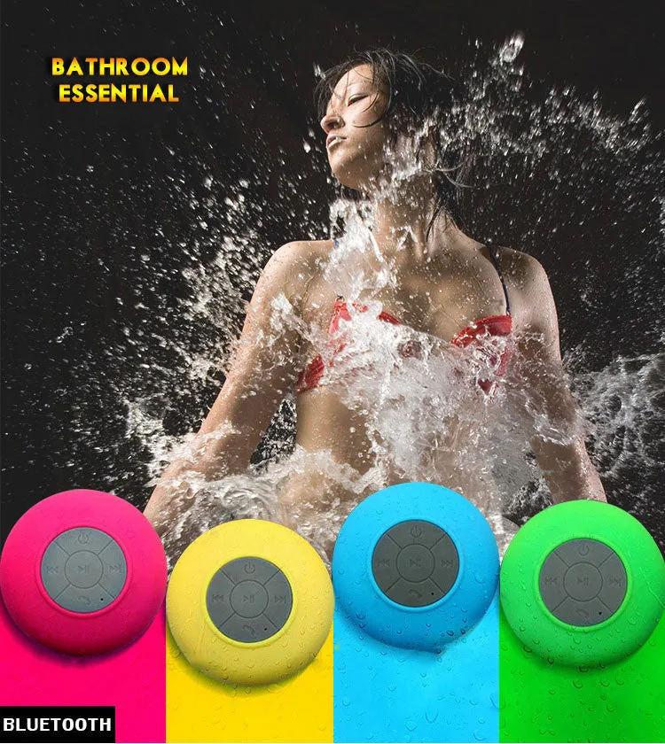 Portable Subwoofer Shower Waterproof Wireless Bluetooth Speaker Car Handsfree Receive Call Music Suction Phone Mic For iPhone