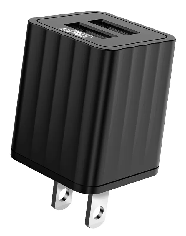 PowerZone KL-50210A Dual USB Wall Charger, Black :CD 1: QUANTITY: 1