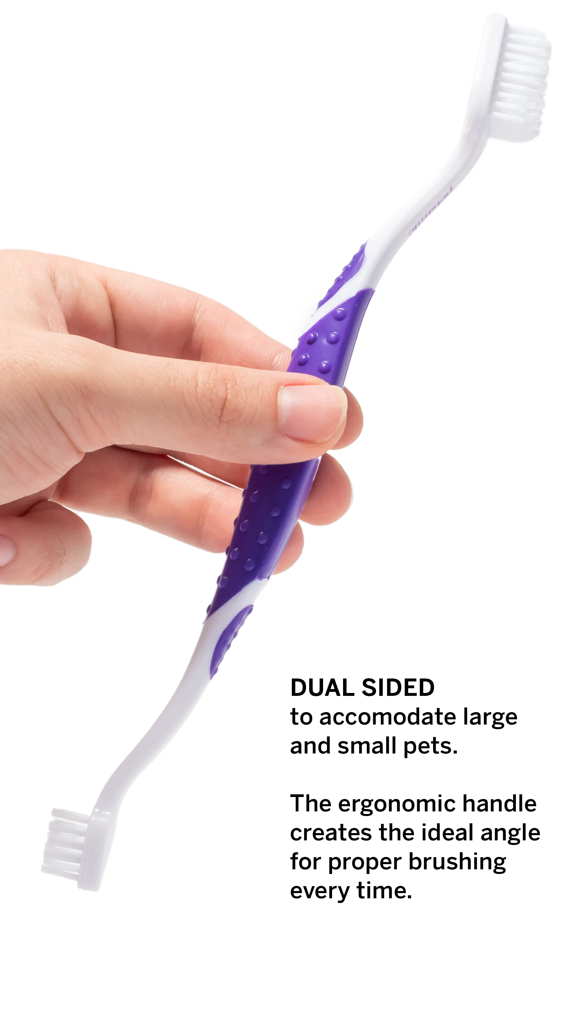 Professional Dog Toothbrush - Patented 45° Dual-Ended Brush Head