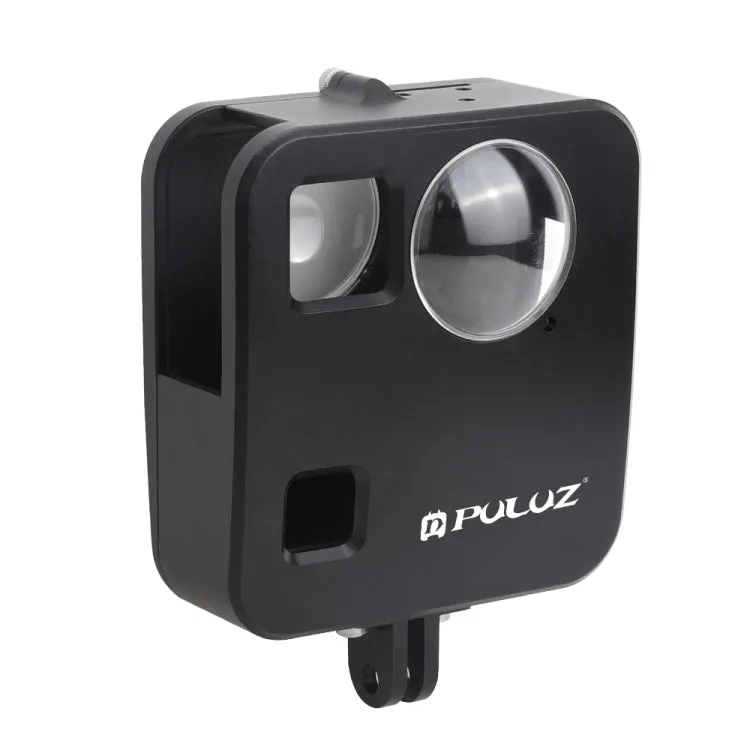 PULUZ for GoPro Fusion Housing Shell CNC Aluminum Alloy Protective Cage with Basic Mount & Lens Caps(Black)