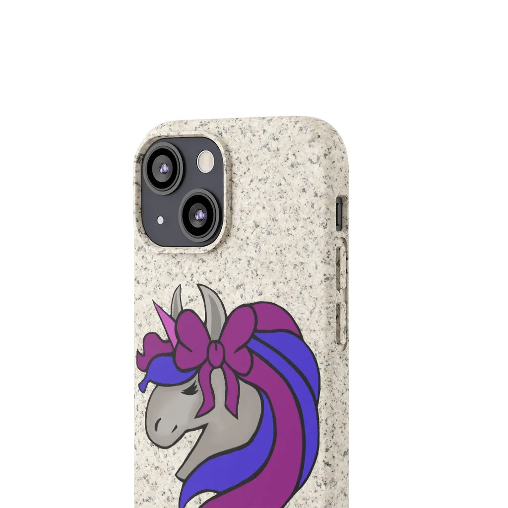 Purple Blue Unicorn Head Biodegradable Case