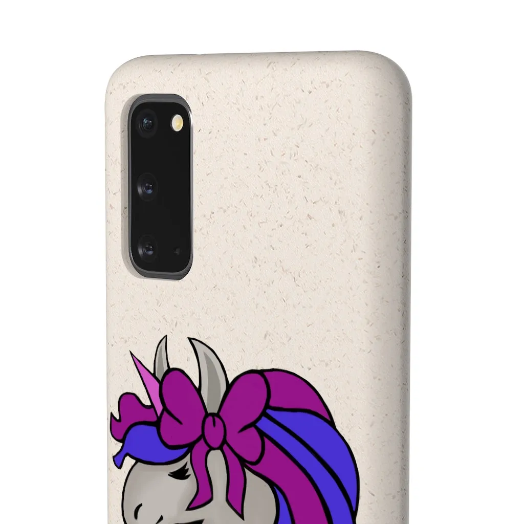 Purple Blue Unicorn Head Biodegradable Case