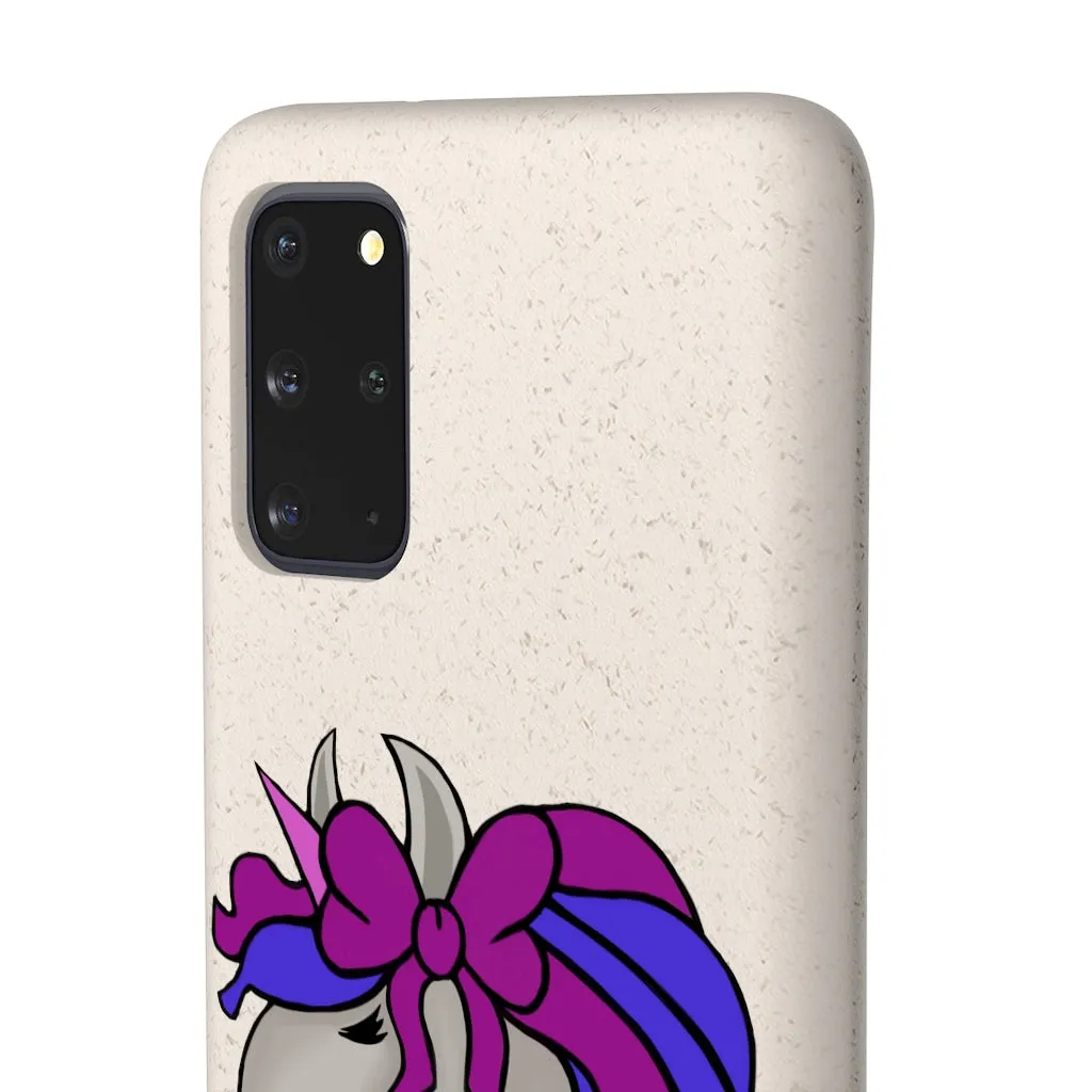 Purple Blue Unicorn Head Biodegradable Case