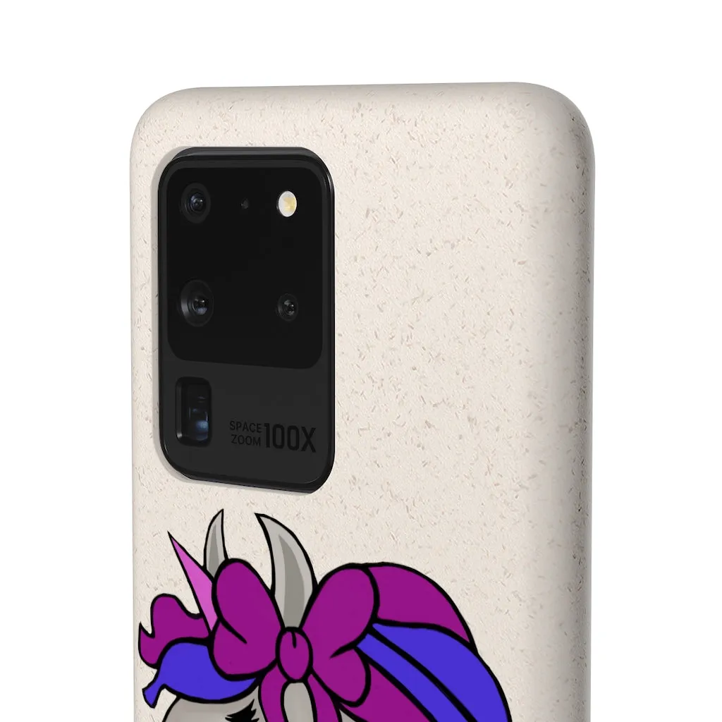 Purple Blue Unicorn Head Biodegradable Case