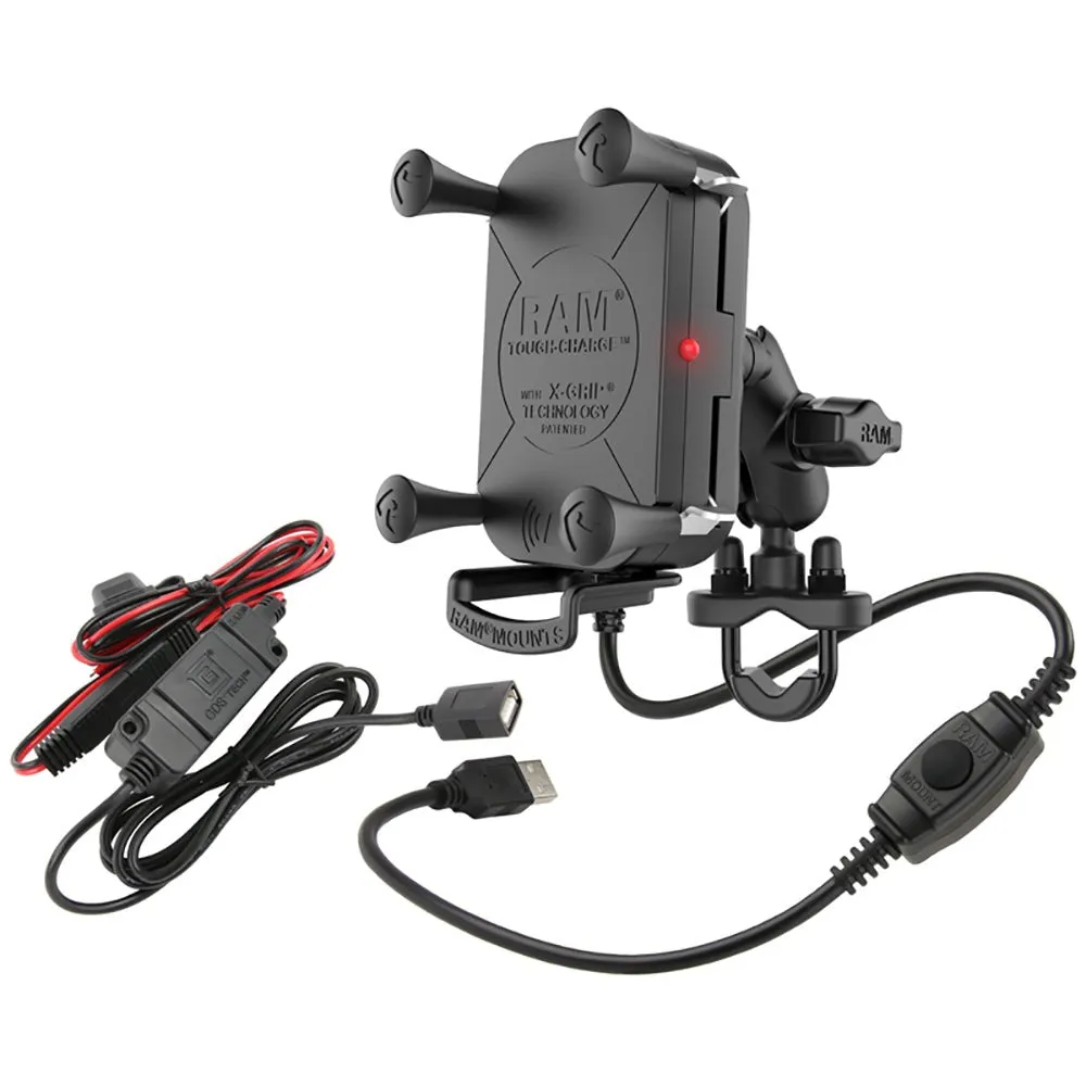 RAM Mount Tough-Charge Waterproof Wireless Charging Motorcycle Mount [RAM-B-149Z-A-UN12W-V7M]