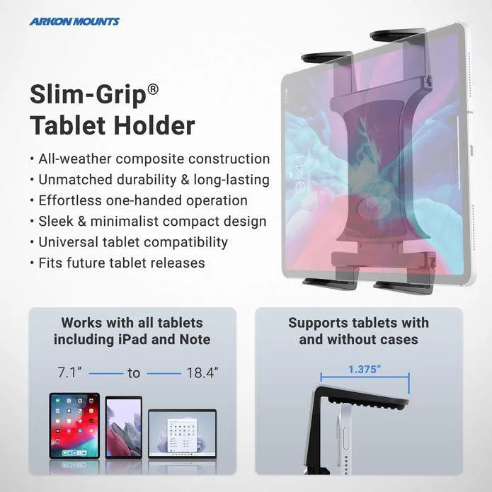 Robust Headrest Slim-Grip® Tablet Mount for iPad, Note, and more