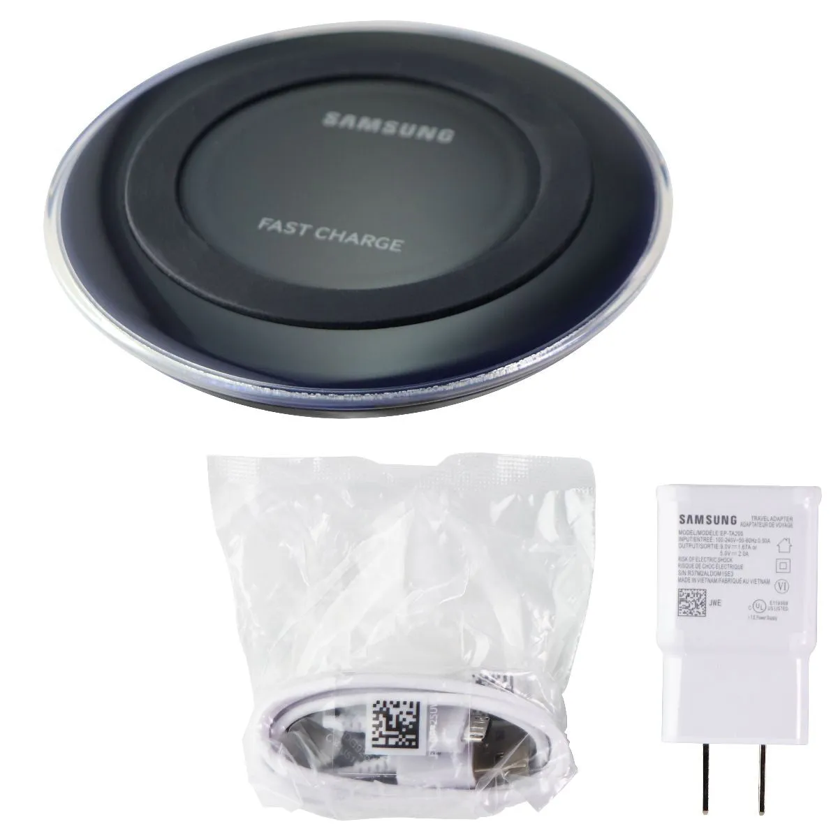 Samsung Fast Charge Wireless Qi Charging Pad with 2A Charger - Black (EP-PN920)