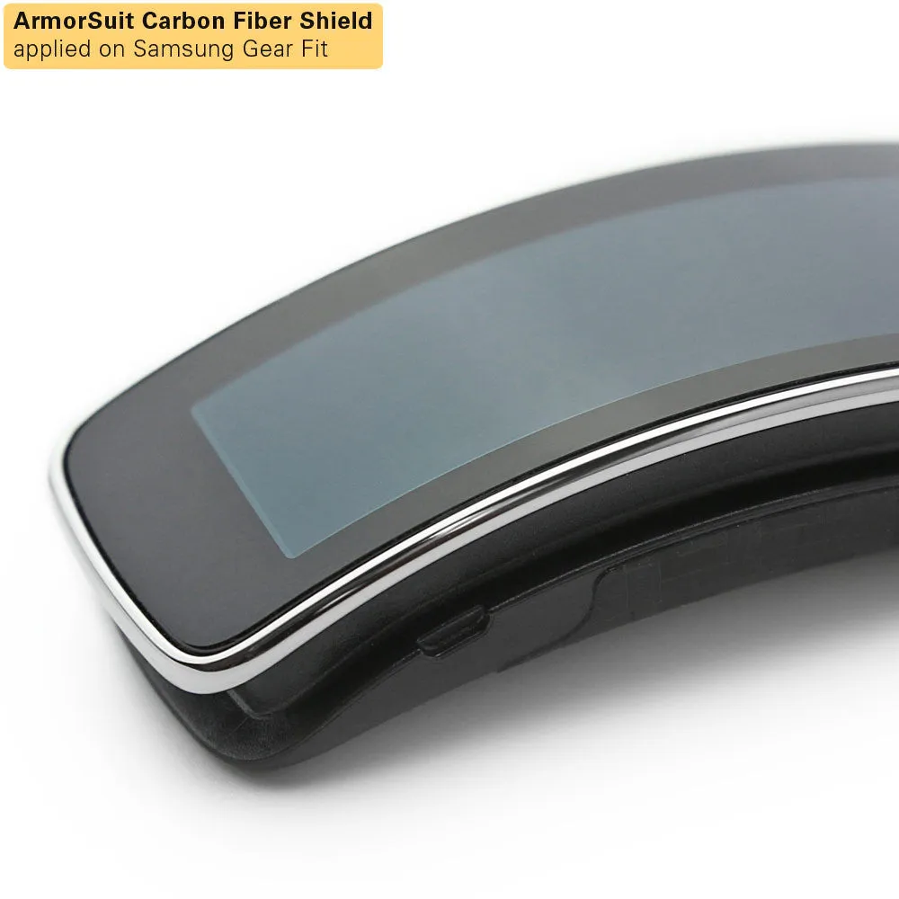 Samsung Gear Fit Screen Protector   Black Carbon Fiber Film Protector