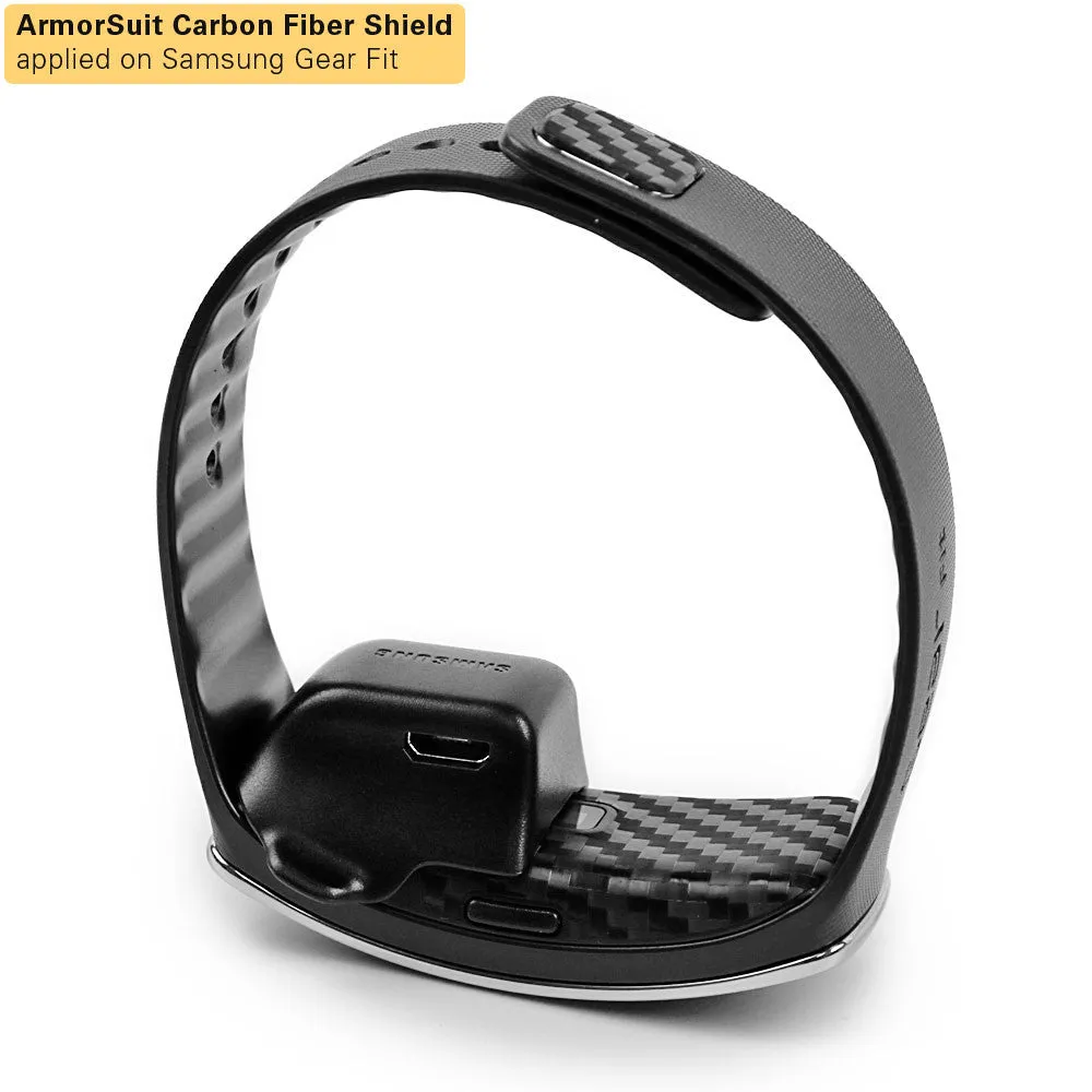 Samsung Gear Fit Screen Protector   Black Carbon Fiber Film Protector