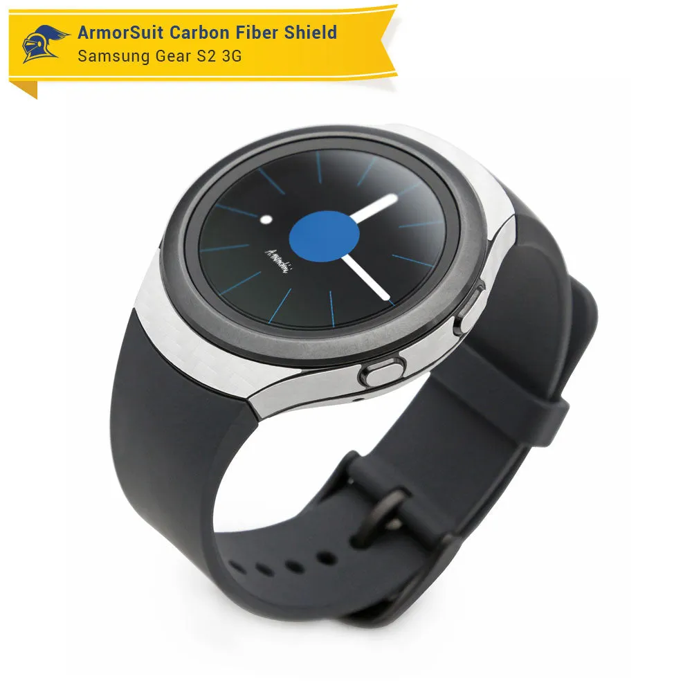 Samsung Gear S2 3G Screen Protector   White Carbon Fiber Skin