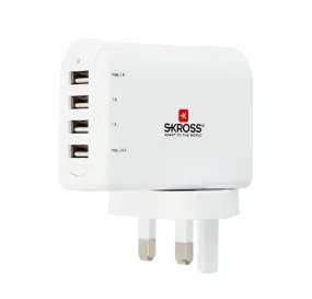 Skross 4-Port USB Charger UK