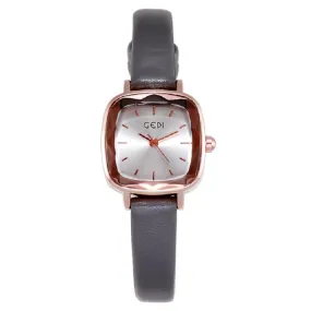 Small Square Leather Strap Women's Watch