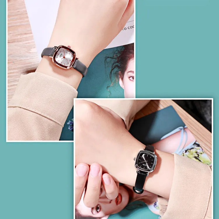 Small Square Leather Strap Women's Watch