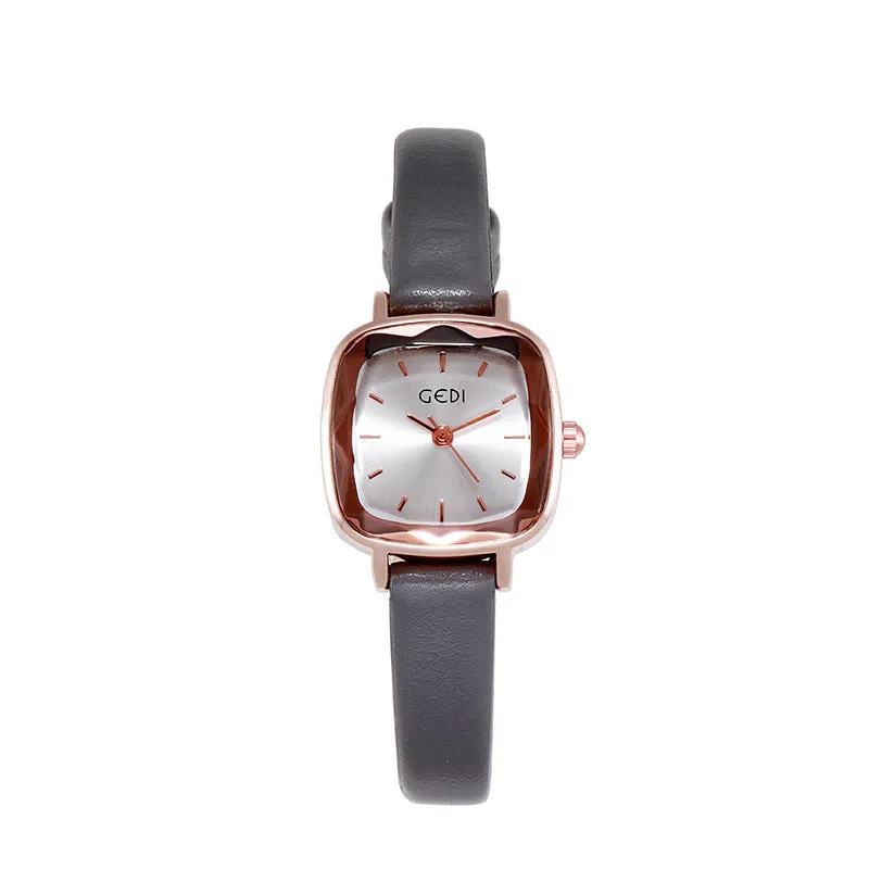 Small Square Leather Strap Women's Watch