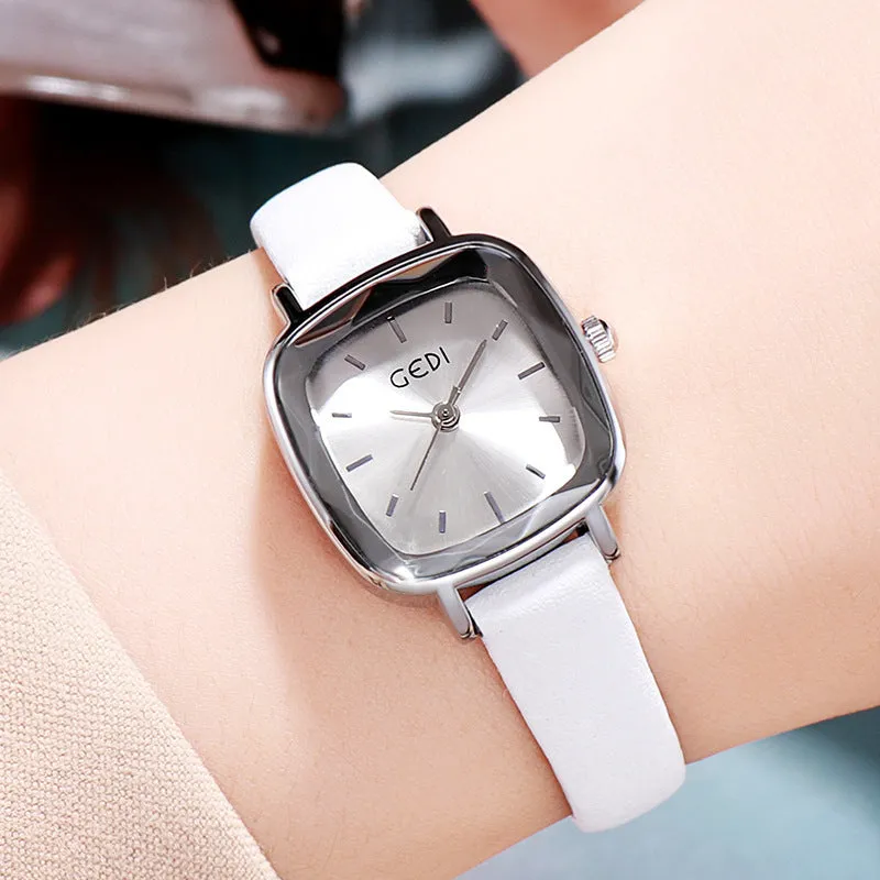 Small Square Leather Strap Women's Watch