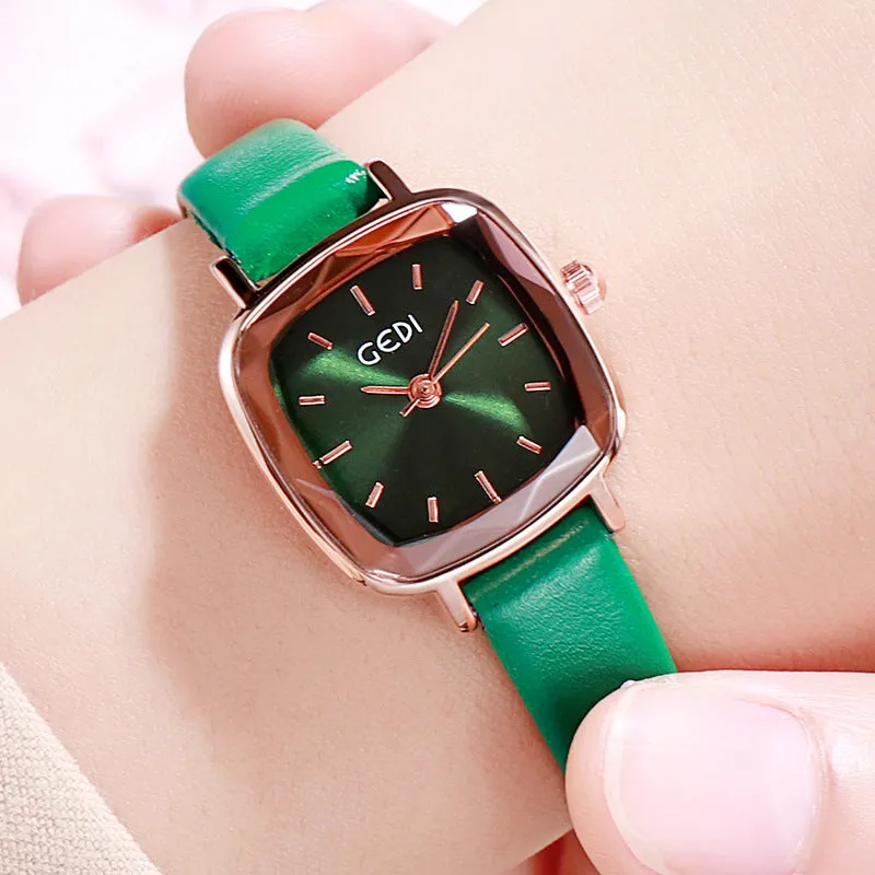 Small Square Leather Strap Women's Watch