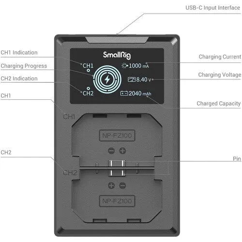 SmallRig 3824B NPFZ100 Camera Battery and Charger Kit