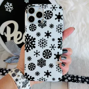 Snowflakes White Background Phone Case For iPhone