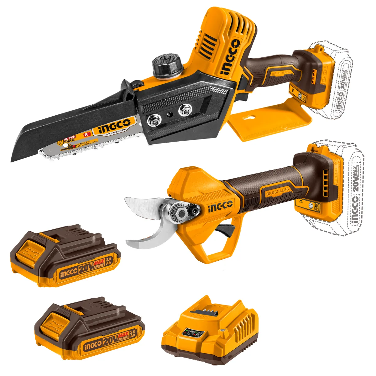 Special - Ingco Cordless Chain Saw & Straight Shear Kit