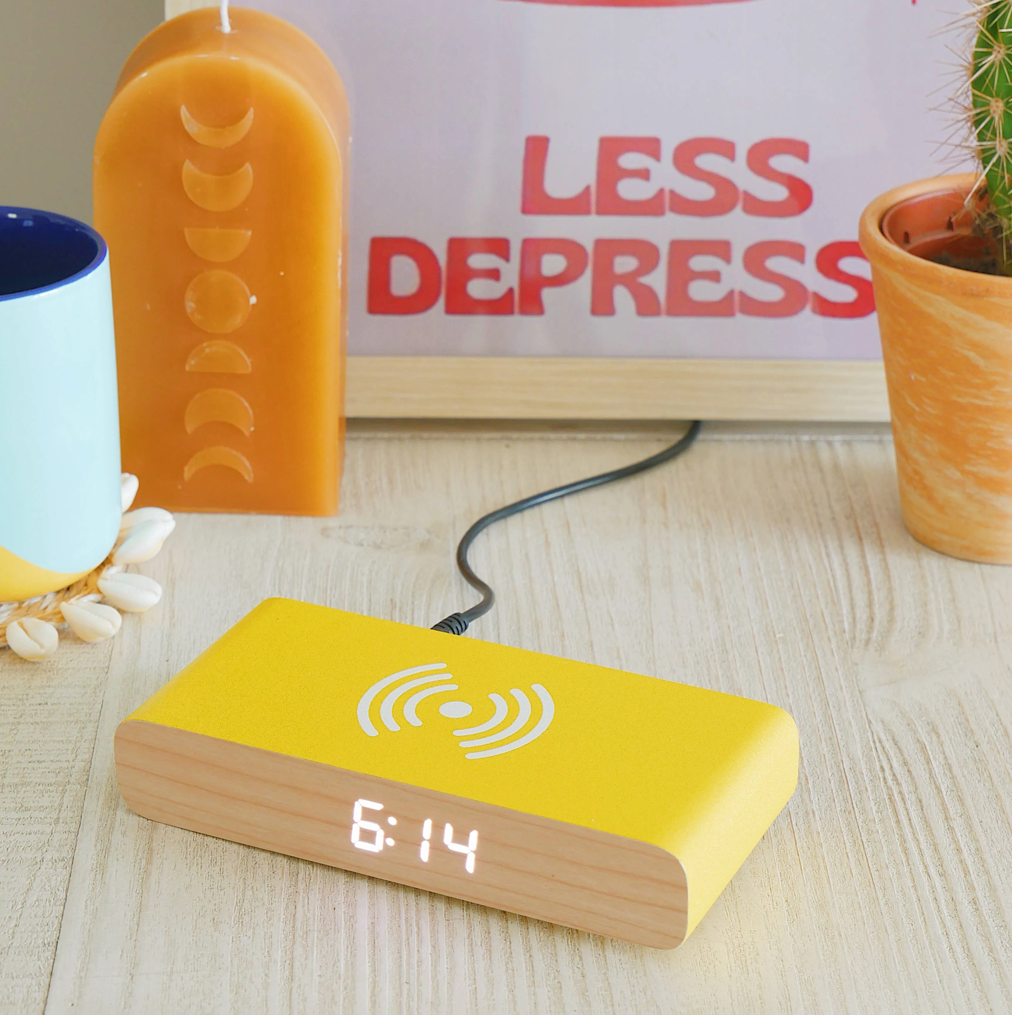 Steepletone  Rise Charge - Wireless Charger & Alarm Clock: Orange