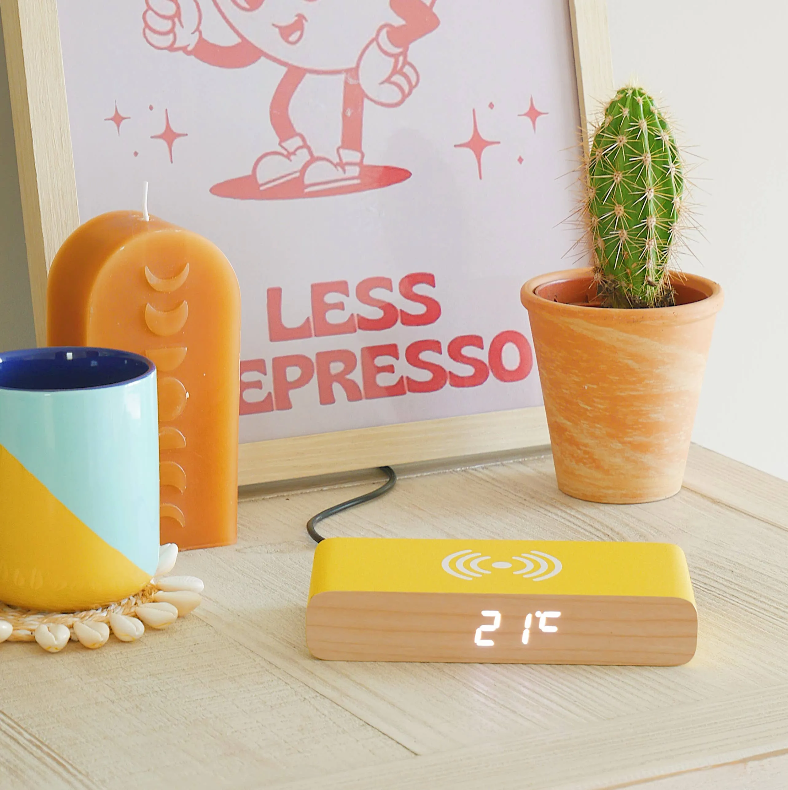 Steepletone  Rise Charge - Wireless Charger & Alarm Clock: Orange