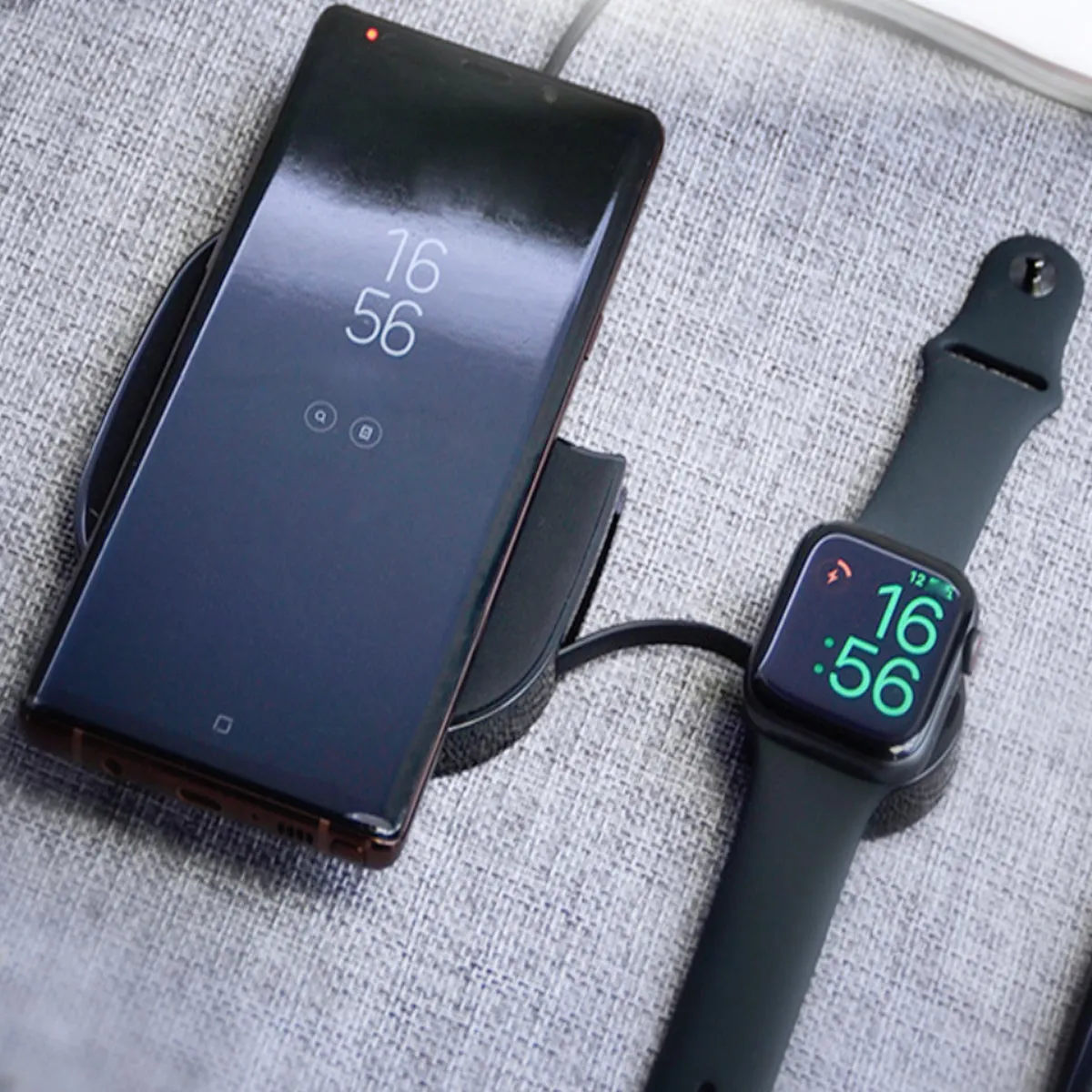 Teamwork 2 In 1 Wireless Phone And Apple Watch Charger - Charge Your Devices Simultaneously