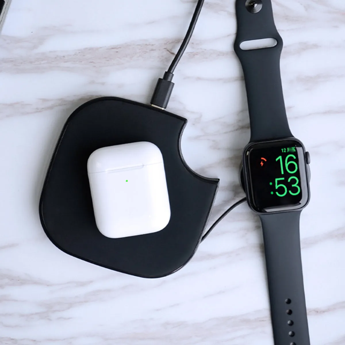 Teamwork 2 In 1 Wireless Phone And Apple Watch Charger - Charge Your Devices Simultaneously