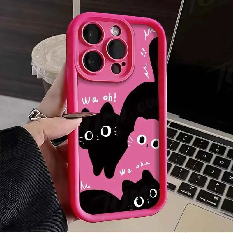 TSP158 Cute Phone Cases For Galaxy A55, 35, 25, 54, 34, 24, 73, 53, 33, 23, 71, 51, 31, 21, 50, 72, 52, 32, 22, 14, 13, and 12 - Fat Cat Pattern