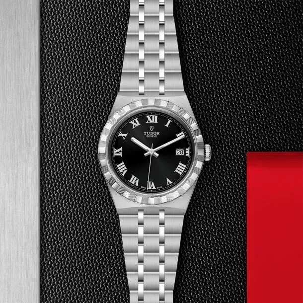 TUDOR Royal 38mm Case, Black Dial, Steel Bracelet (M28500-0003)