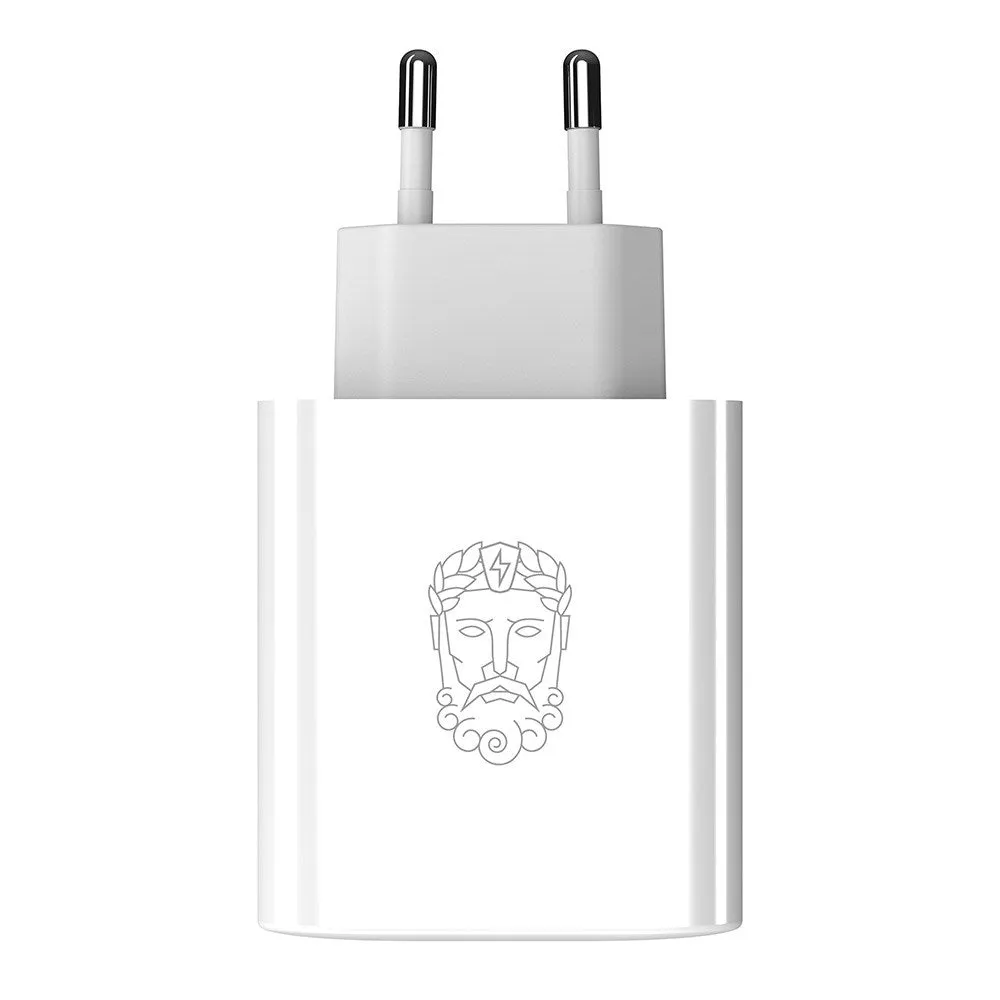 Upström Cirkulär PD 65W Genanvendt Plastik Vægoplader m. USB-C & USB-A - Hvid