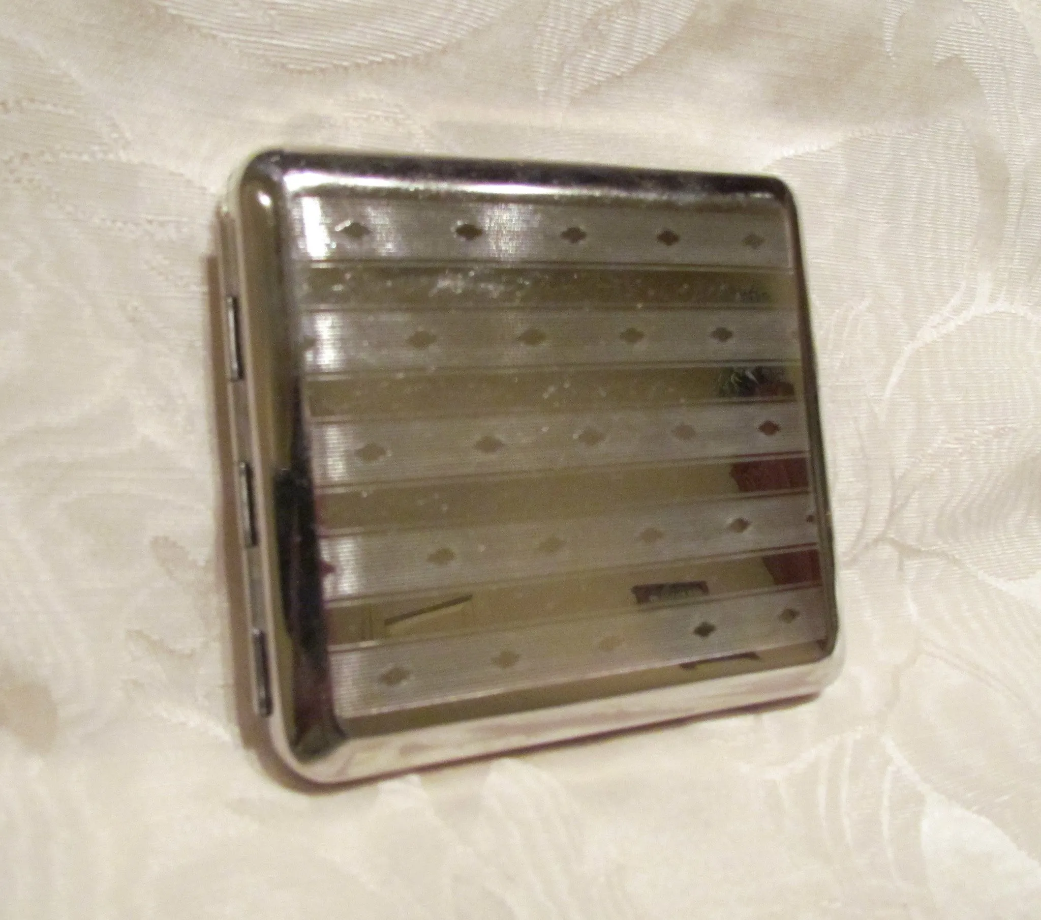 Vintage Silver Cigarette Case German 1940s Business Card Case Credit Card Holder