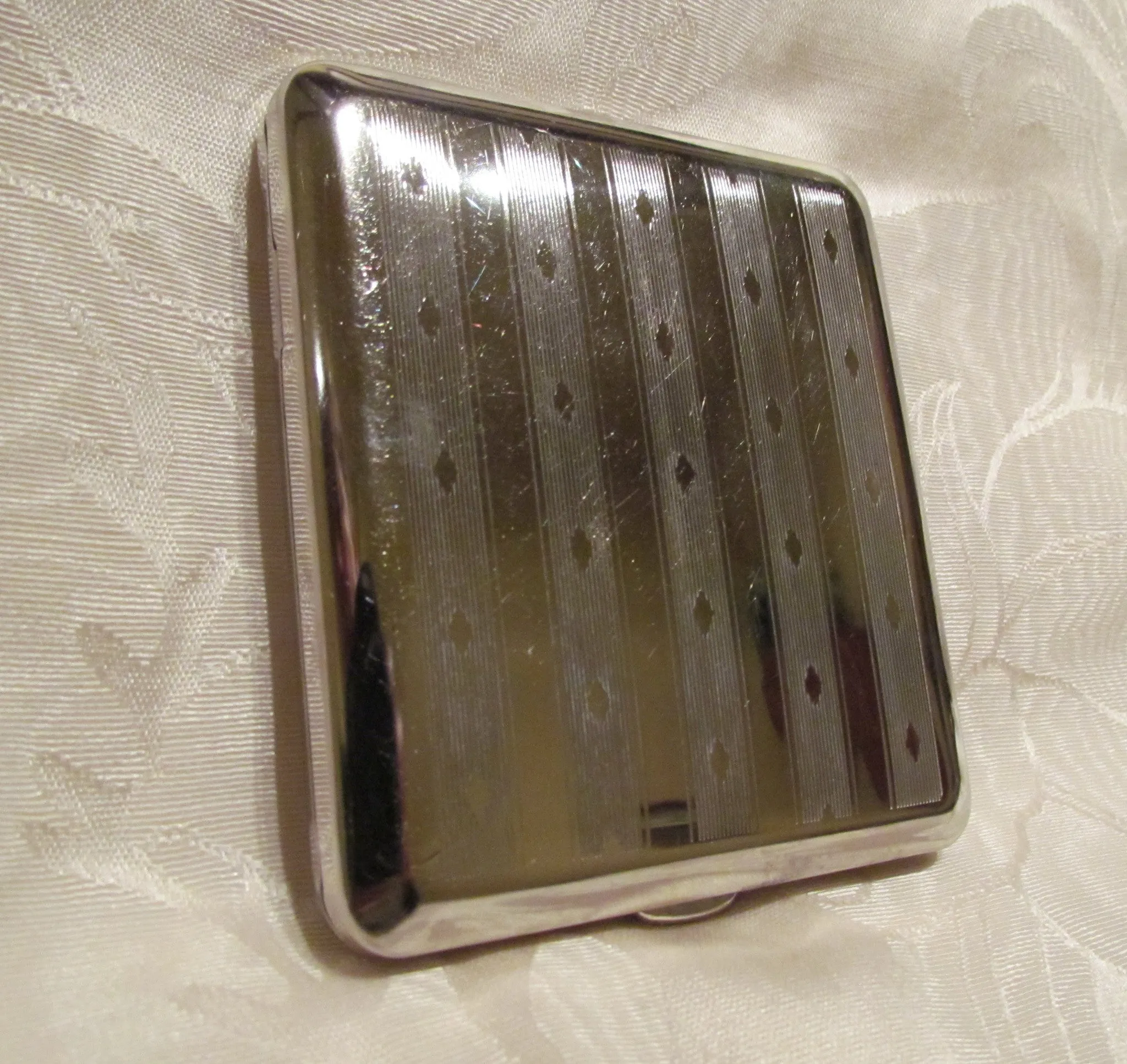 Vintage Silver Cigarette Case German 1940s Business Card Case Credit Card Holder