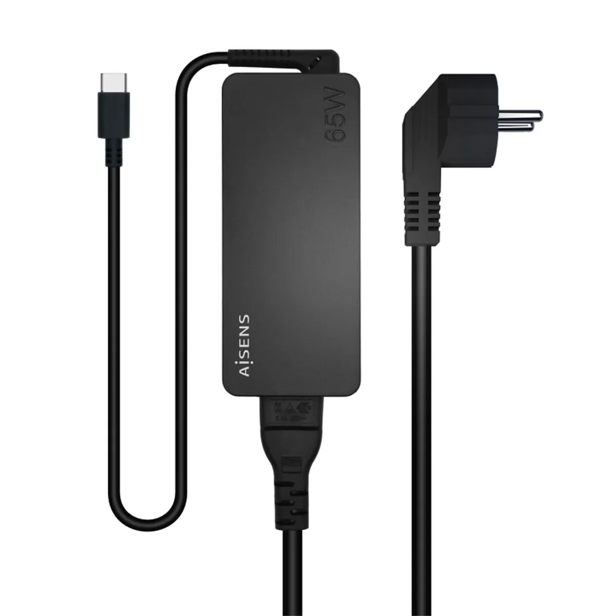 Wall Charger Aisens ASCH-1PD65D-BK Black 65 W