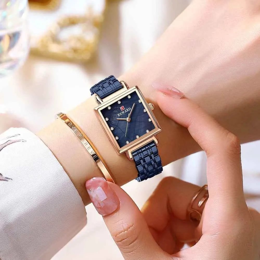 Women's Simple Watches MSCWWE2348 Fashion Square Quartz Waterproof Wristwatch