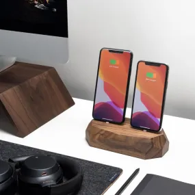 Wood iPhone Dual Charging Dock - Oakywood