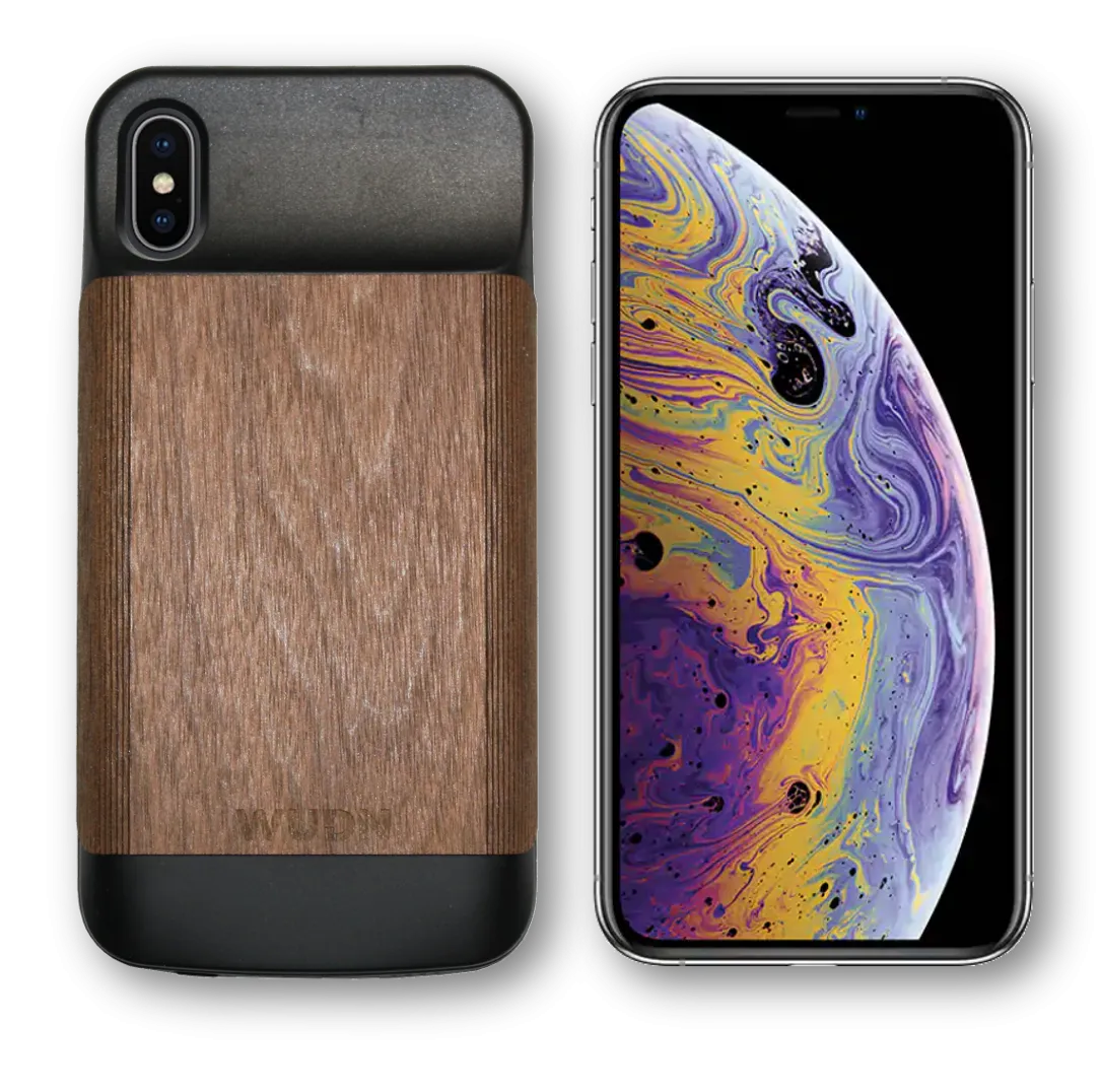 Wooden iPhone X & Xs, Battery Charging Case