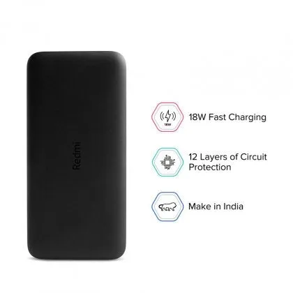 Xiaomi Power Bank 20000Mah Redmi 18W Fast Charge  Black Vxn4304gl